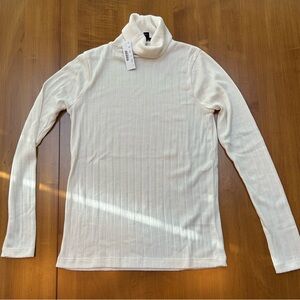 J. Crew NWT Ribbed Turtleneck. White